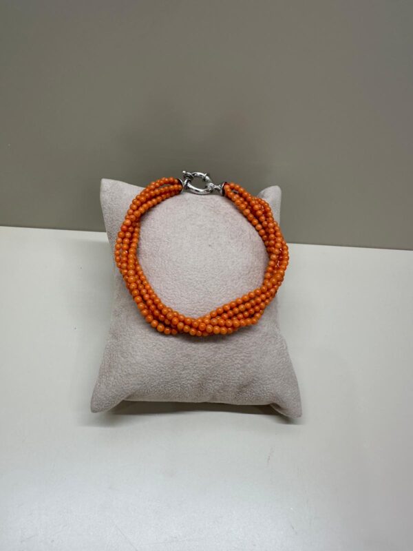 Bracciale torcion multifilo con corallo